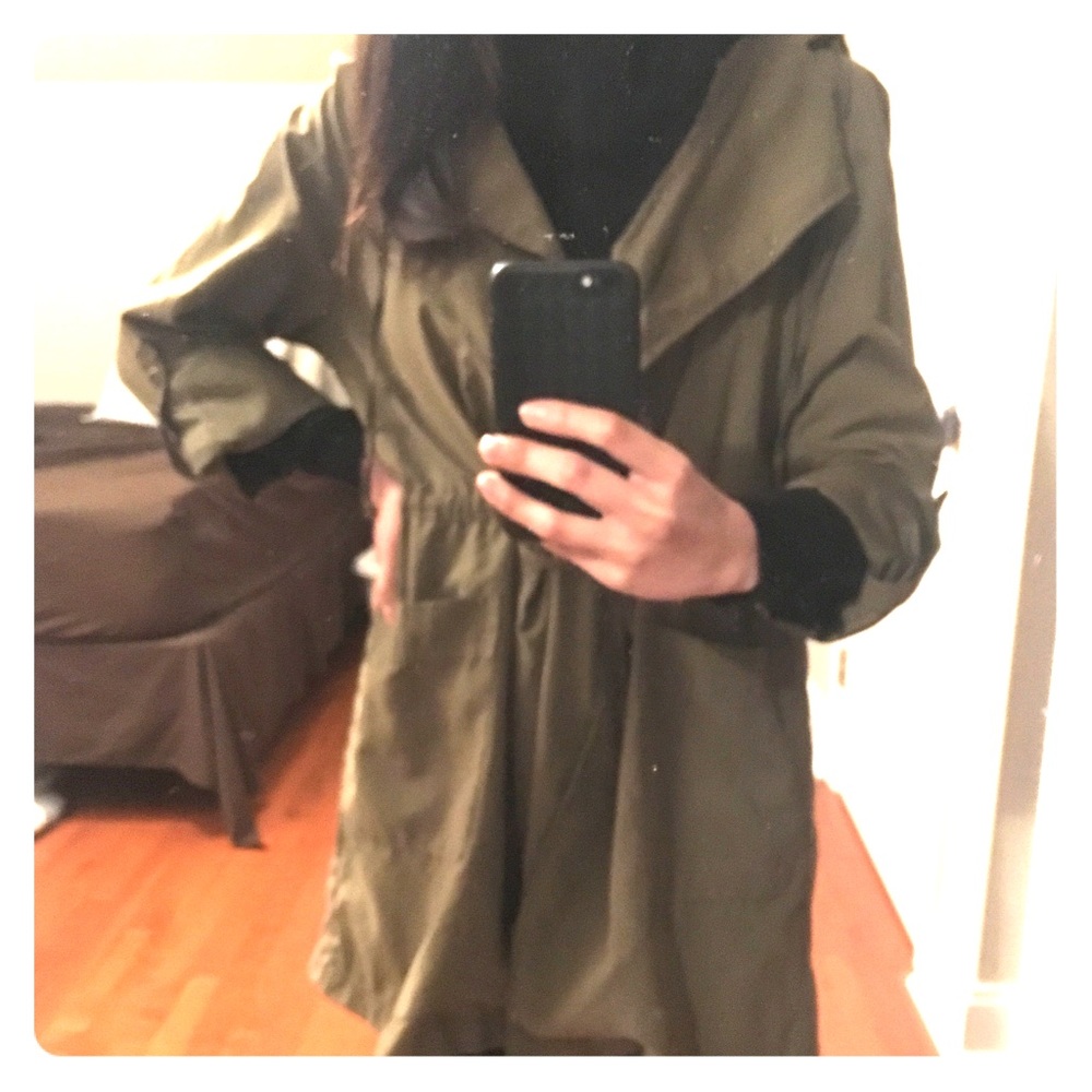 Light Weight Olive Trench Jacket